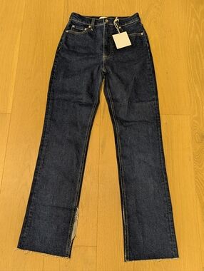 Dark Blue High-Rise Slim Bootcut